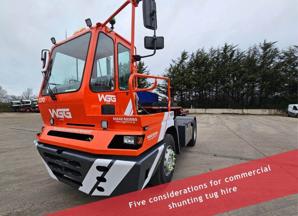 A tug vehicle in a yard