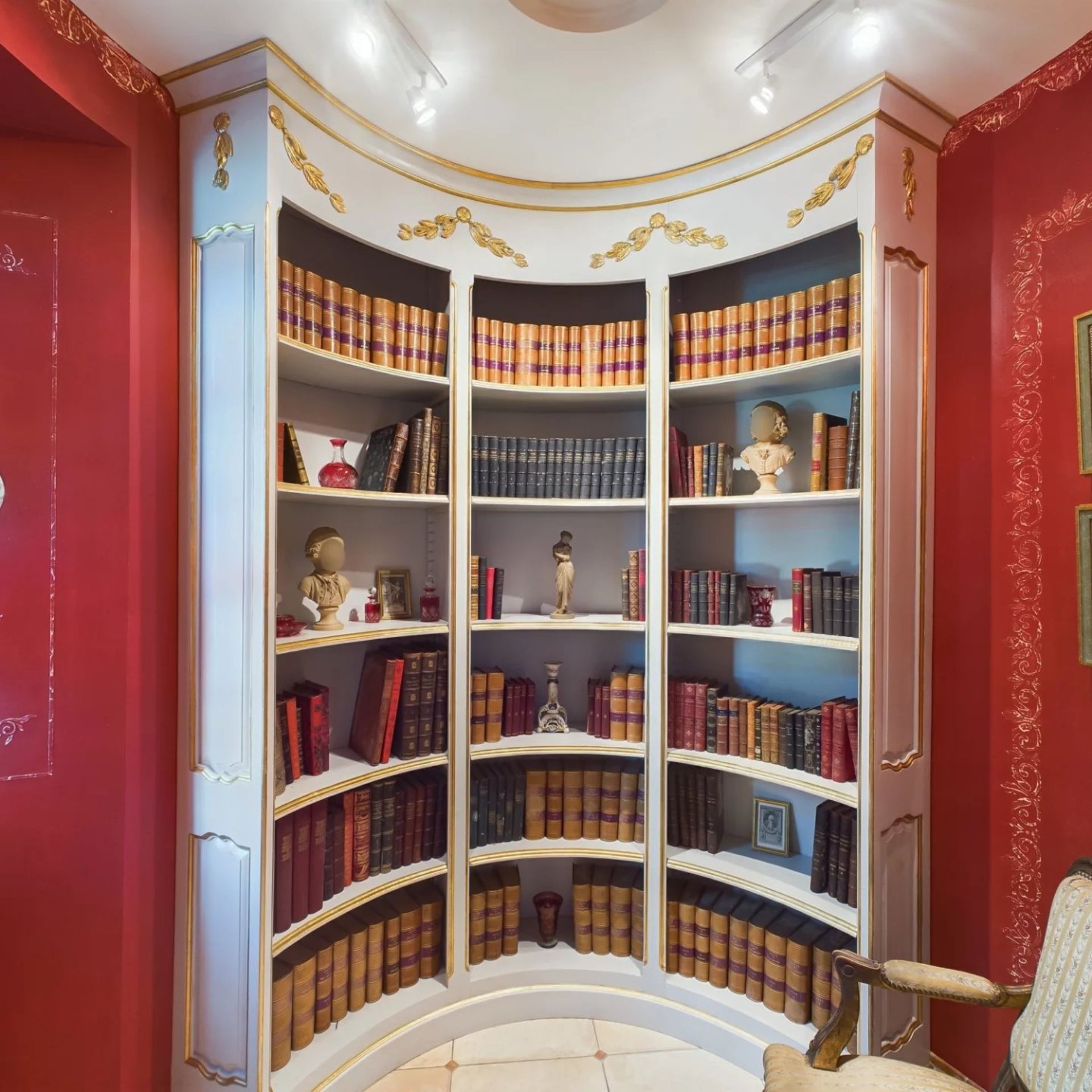 A library space within a French property