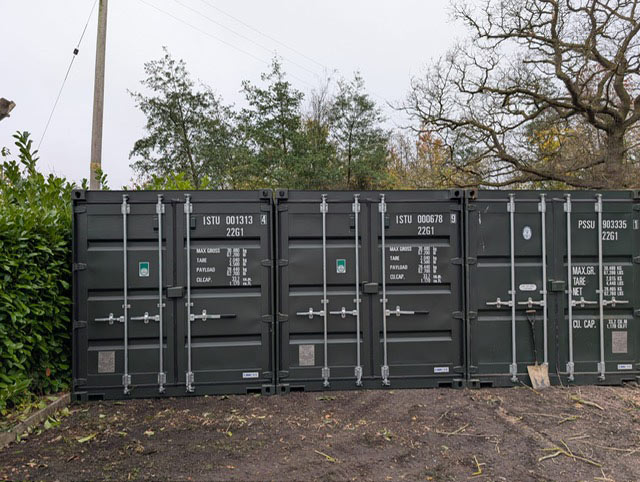 row of self storage containers